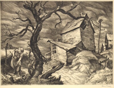 Jerome's House, Buzzards Bay Etching by Sam Thal 1943