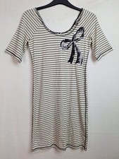 Next Ladies Size 12 Sequin Detail Stretch Striped Short Sleeve Dress RRP 28,00