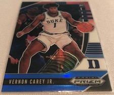 2020-21 Prizm Draft Basketball Vernon Carey Jr. Duke Red White Blue Rookie #67