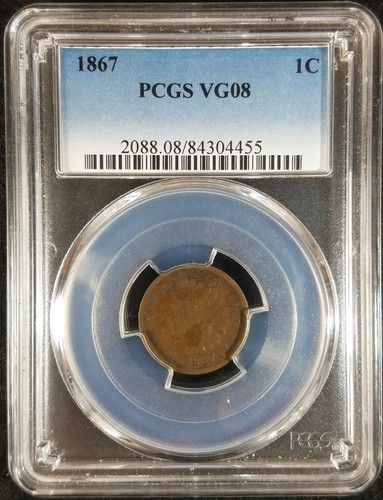 1867 Indian Head Cent PCGS VG08 2088.08/84304455 Exquisite Coin Rare - Picture 1 of 8