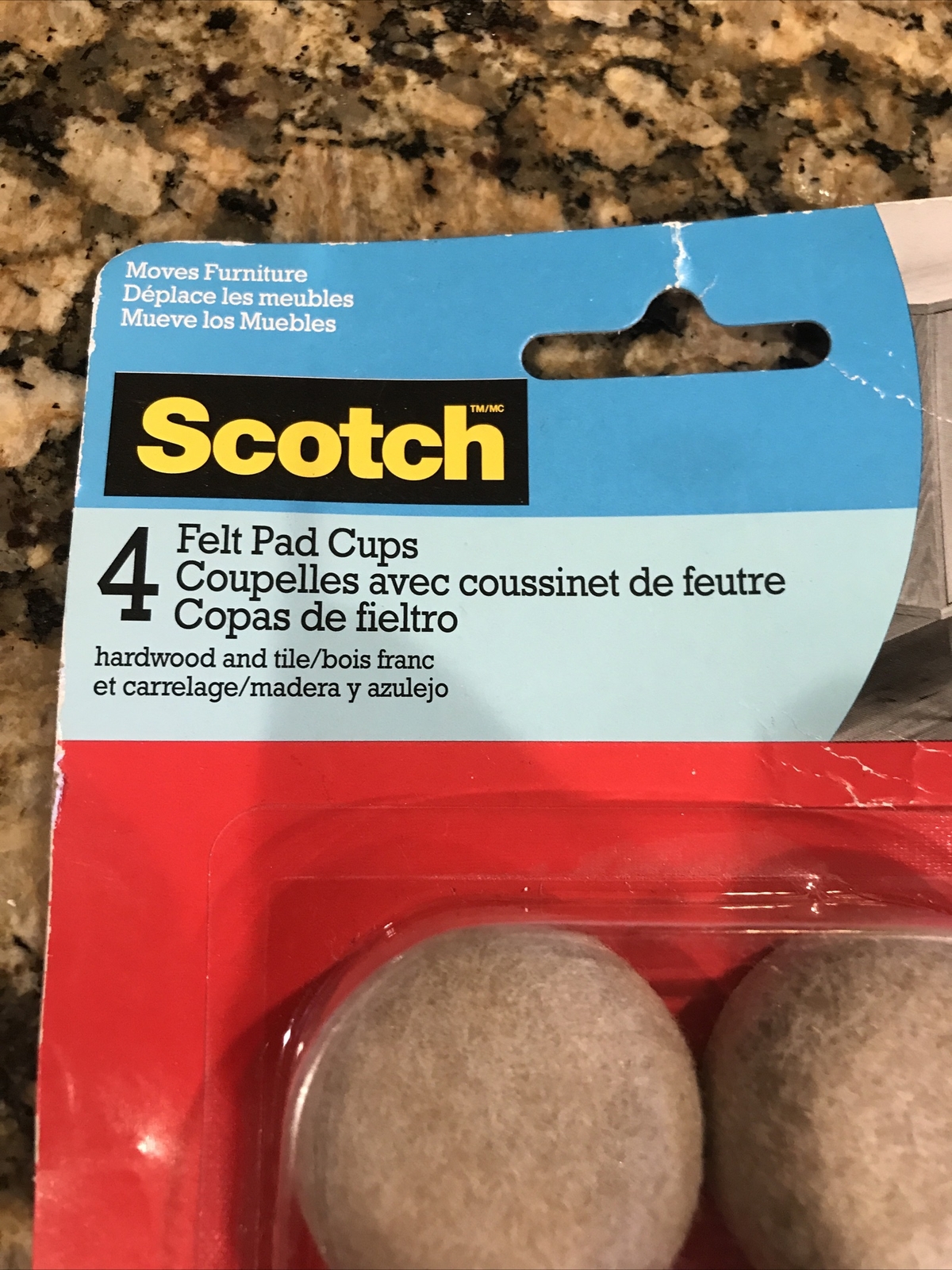 3M Scotch Adhesive Felt Pad CupsProtectors For Furniture On Hardwood