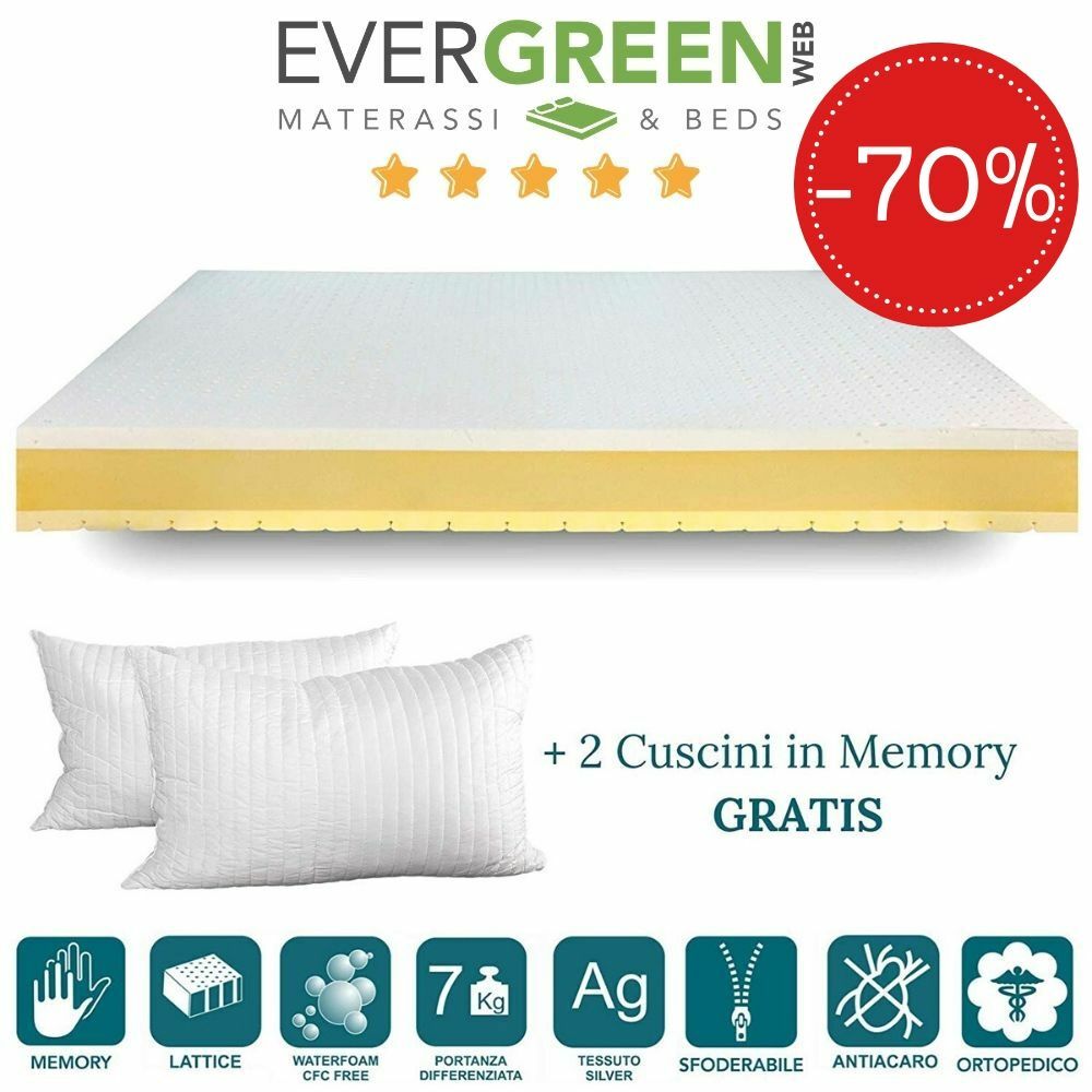 EVERGREENWEB ✅ Materasso Singolo 85x190 Sfoderabile + Cuscino GRATIS Niska cena niska