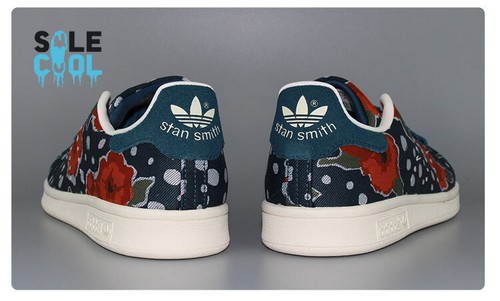 Adidas Stan Smith Zapatillas Florales Azul Rojo Zapatos para Mujer S32255 - Imagen 9 de 11