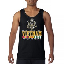 Vietnam War Proud Veteran Tank Top American Army Vet DD 214 Patriot Men's Top
