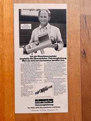 Eberspächer Standheizung Esslingen Oldtimer Original 1975 Vintage Advert Werbung