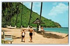 1966 Bathing Scene at St. Lucia Beach Hotel St. Lucia Vintage Postcard