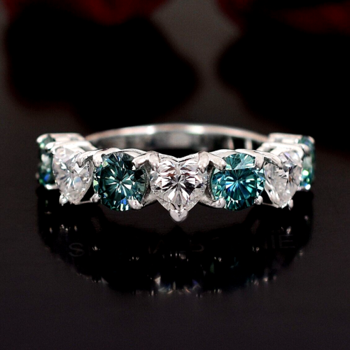 4.10Ct Brilliant Cut Diamonds Band Ring - Great Luster & Sparkle! VIDEO
