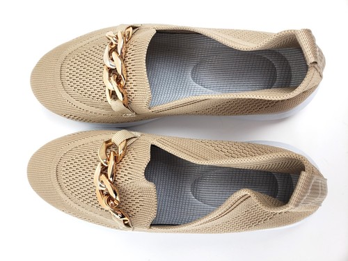 PAOTMBU Womens Apricot & White Bit-Accent Slip-On Sneaker Size 7 M US - Picture 3 of 7