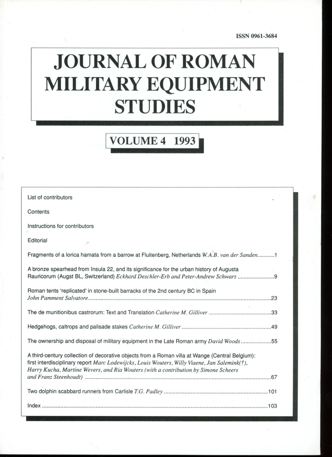 JOURNAL OF ROMAN MILITARY EQUIPMENT STUDIES VOL. 4-image