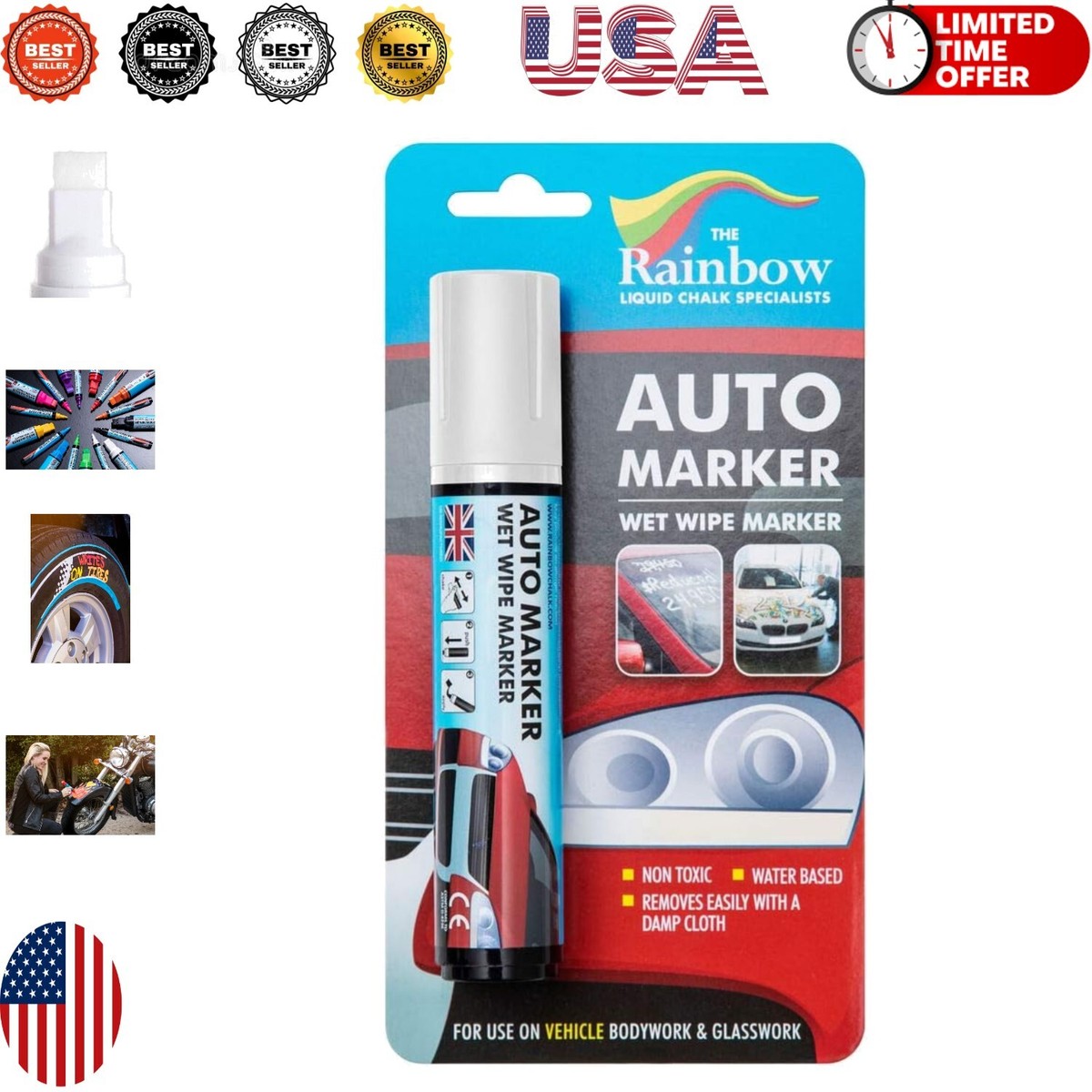 Rain Resistant Washable Window Markers for Creative Auto