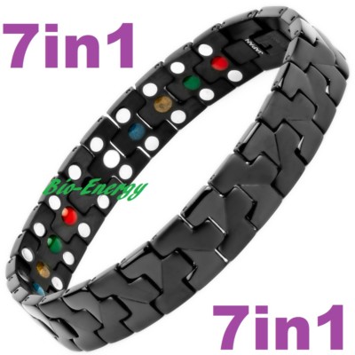 TITAN Magnet Energie Armband Power Armband Gesundheit Bio 7in1 Bio Schwarz