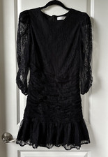 ASTR The Label Dress Womens M Black Witchy Whimsigoth Goth Knee Length Lace