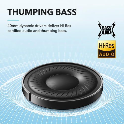 Soundcore by Anker Q20I Hybrid Active Noise Cancelling Foldable Headphones, Wire - Picture 3 of 8