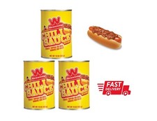 Wienerschnitzel Chili Sauce Secret Recipe with Meat 3 cans Great on Hot Dogs
