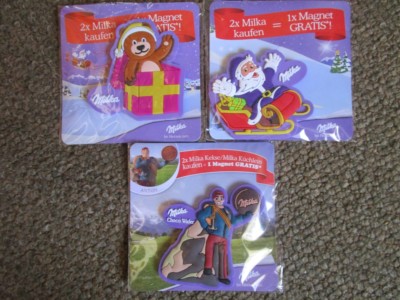 3 x Milka Magnet : Anton Bär Weihnachtsmann