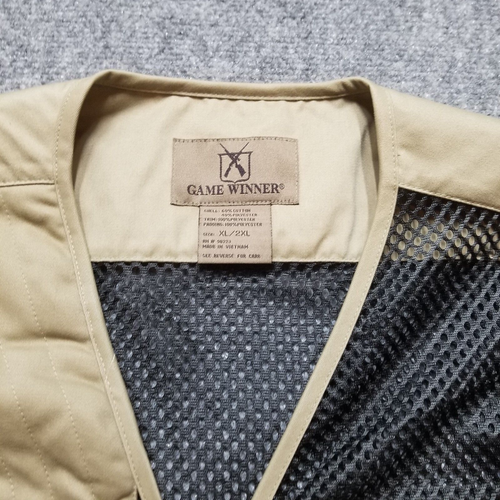 Game Winner Vest Mens XL 2XL Fowl Bird Tan Khaki Hunting Utility Vest Mesh - Picture 2 of 8