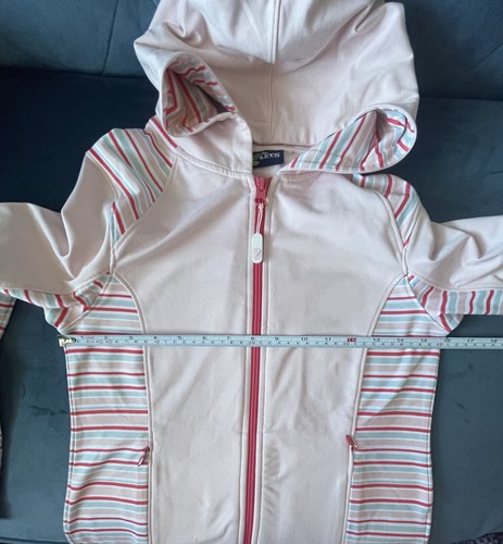 TURTLES & TEES Girls Long Sleeve Full Zip Hoodie Jacket Pink Pockets L 10-12 - Picture 10 of 12