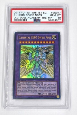 2011 YuGiOh Elemental Hero Divine Neos LCGX-EN077 1st Edition PSA