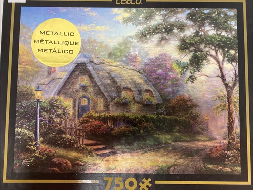 2 Thomas Kinkade THE RIVER QUEEN & LOVELIGHT COTTAGE Metallic Jigsaw Puzzles 750 - Picture 4 of 12