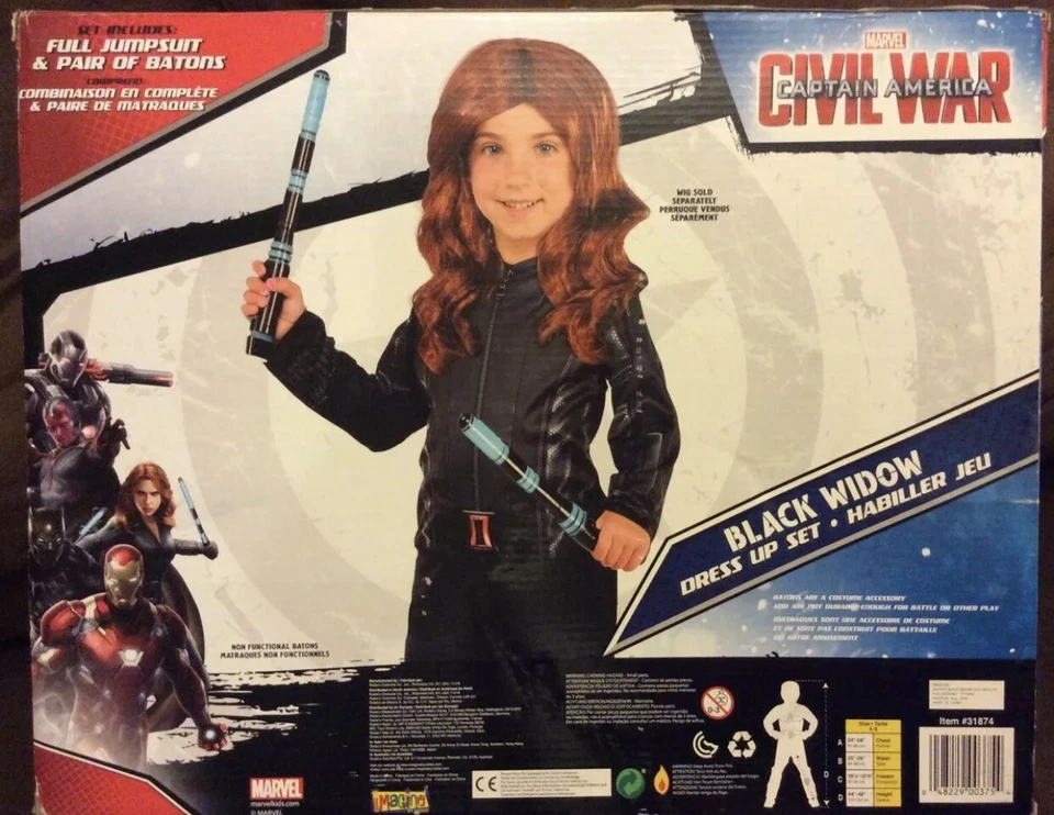 NUEVO-Black Widow Capitán América: Civil War Juego de Vestir Deluxe con Bastones {4-6 años) Foto 4 de 4