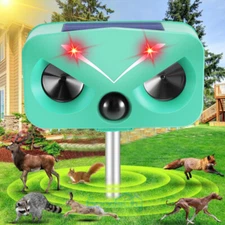 Upgraded Solar Ultrasonic Animal Repellent Dog Cat Skunk Deer Raccoon For Garden