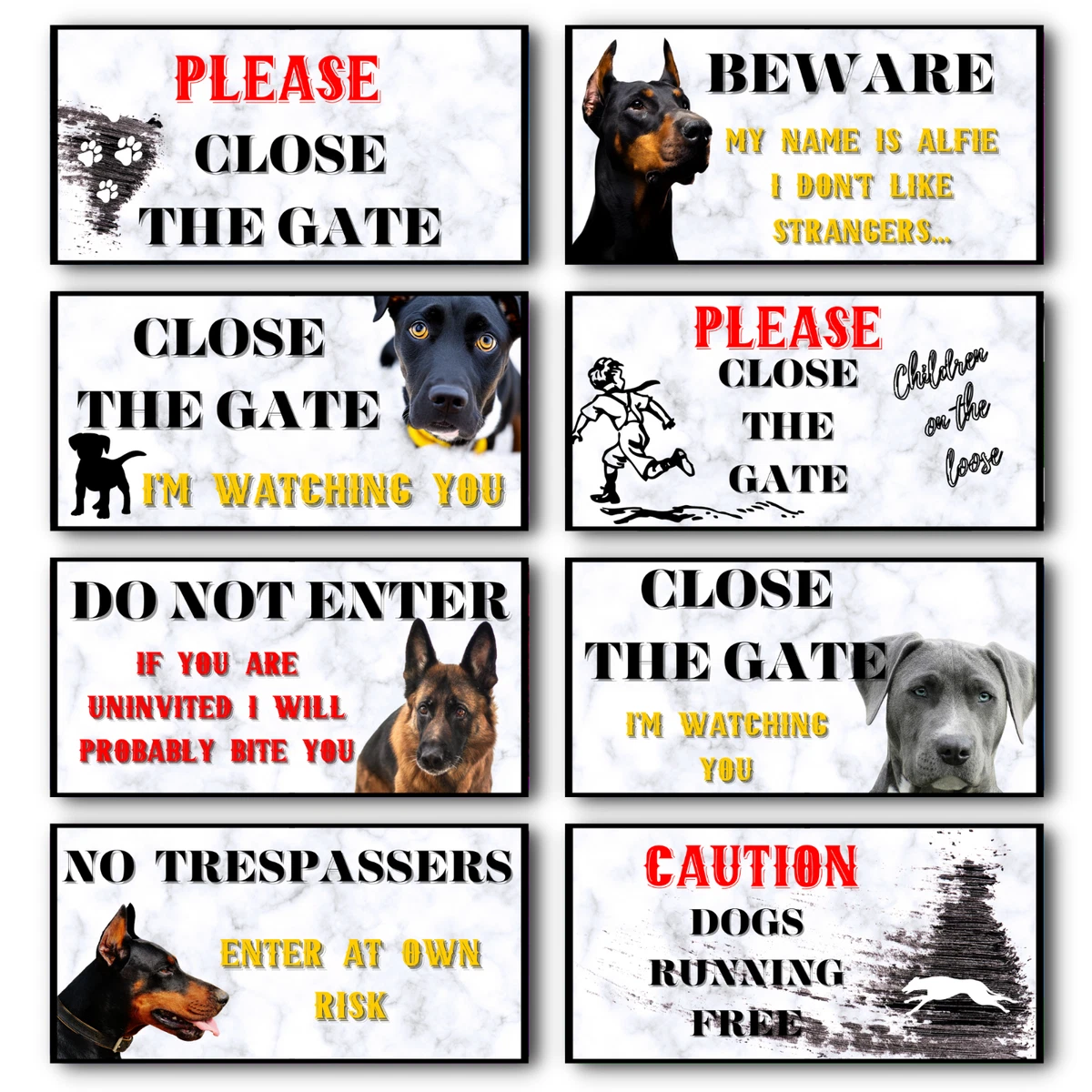 Funny Dog Sign Home Outdoor Metal Gate Garden Plaque Retro Door House Decor Shed