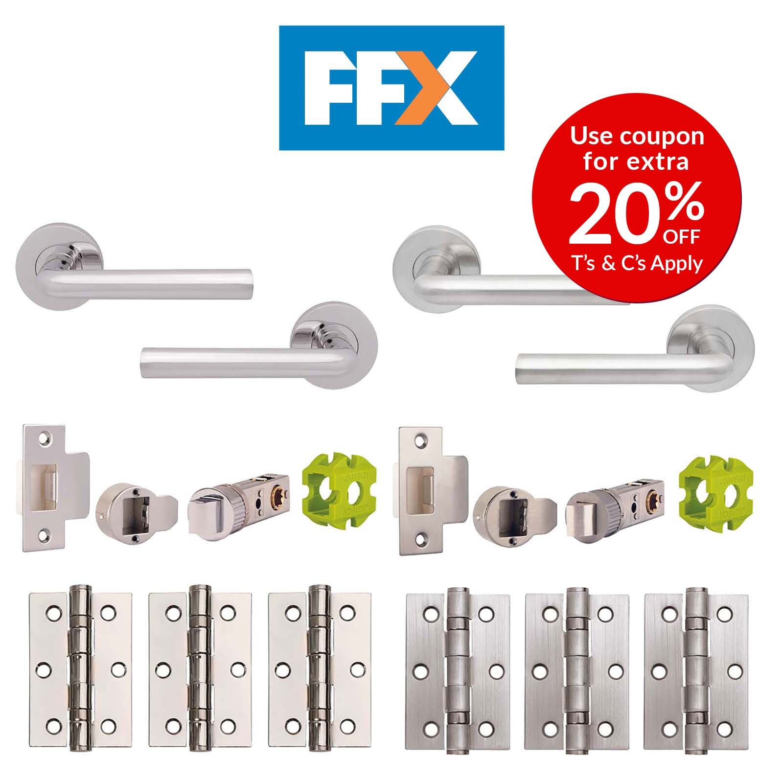 Jigtech+Riva+Door+Handles+Pack+Inc+Hinges+26+Latches++Satin+Finish+JTB72225 for sale online eBay