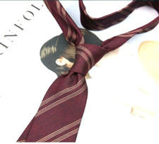 New Classic Striped Red JACQUARD WOVEN 100 Silk Men's Necktie Tie