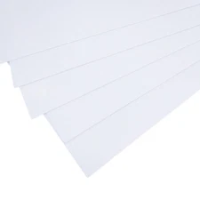 5pcs ABS Styrene Plastic Flat Sheet Plate 0.5mm ±10% x 200mm x 250mm White