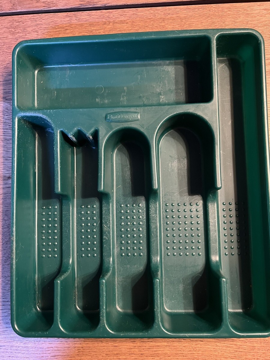 Vintage Rubbermaid Forest Green Silverware Tray Utensil Drawer