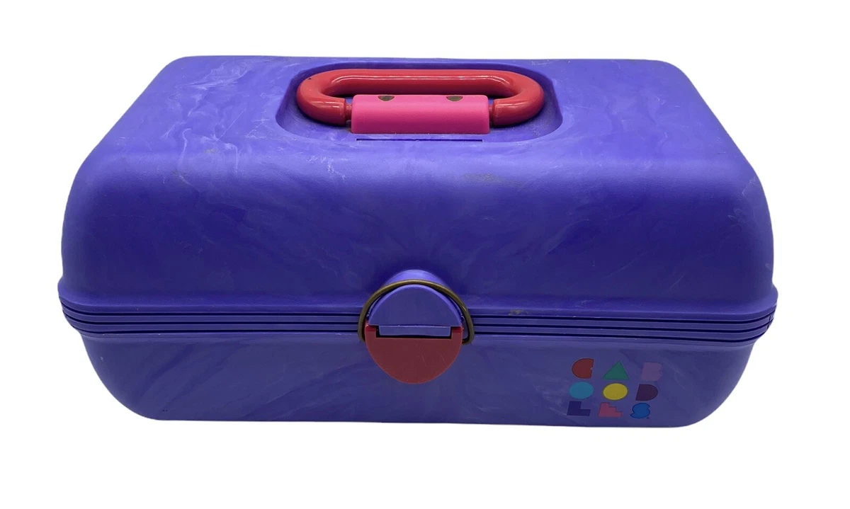 Vintage Caboodles Makeup Case Large Tier Mirror Purple Swirl White | eBay