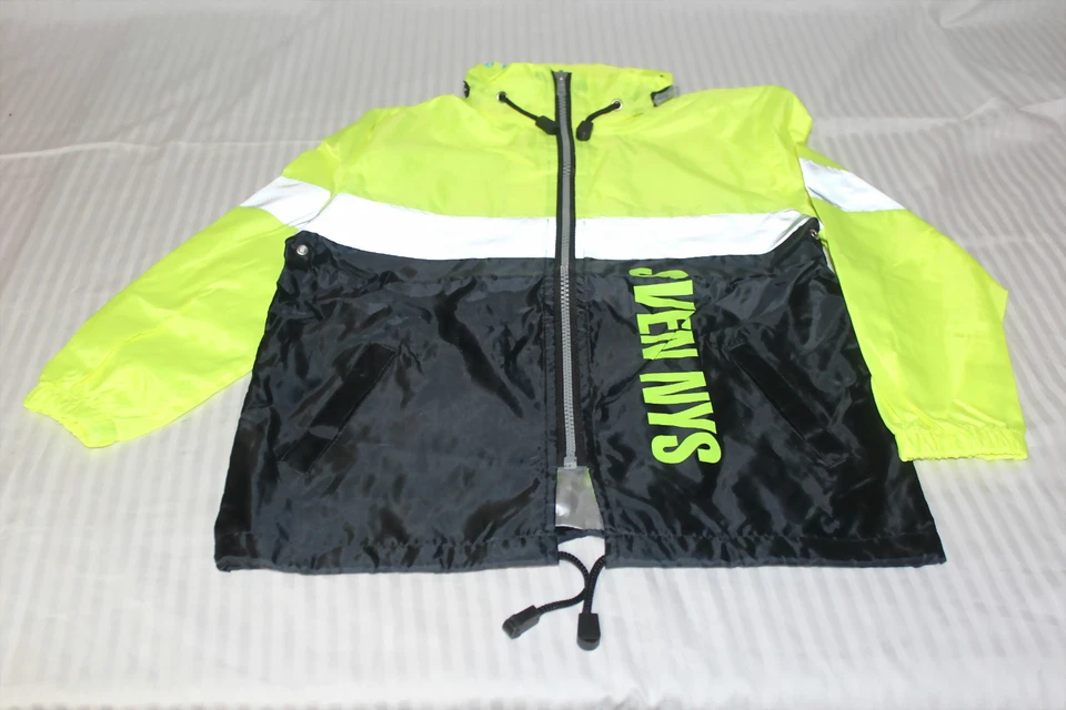 Regenjacke Gelb Schwarz mit Sicherheit Reflektionsstreifen Gr 116 140 - Bild 1 von 2