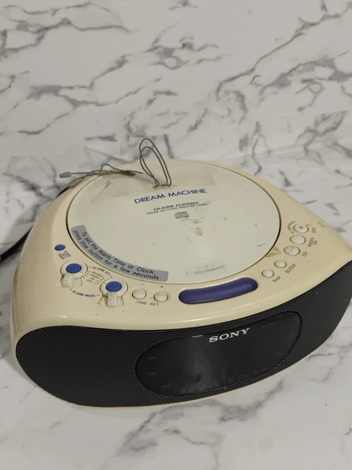 Sony Dream Machine ICF-CD837 Alarm Clock FM/AM CD Clock Radio TESTED - Image 2 of 4