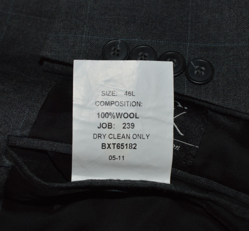 (2Pc Suit 46L 46 Long L) JOS A BANK Traveler Gray Windowpane Wool Jacket Blazer - Picture 18 of 18
