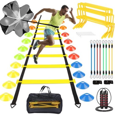 Fußball Trainingsset Koordinationsleiter Fussball Trainingszubehör mit 6m Tra...