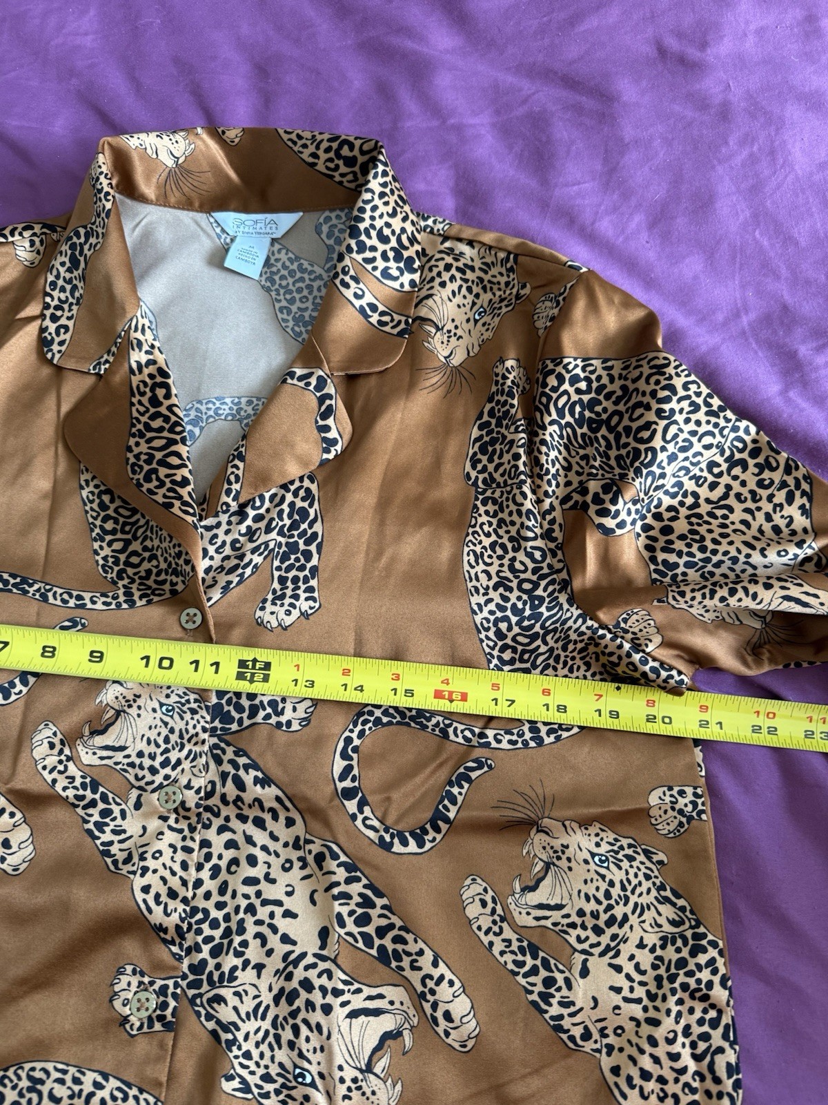 Sofia Vergara Intimates Leopard Satin Pajamas Sle… - image 6