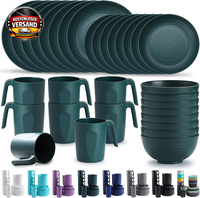 Kunststoffgeschirr Set 32 Teile FüR Outdoor Camping Picknick SpüLmaschinenfest D