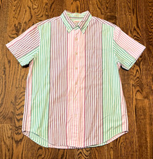 J Crew Broken In Oxford Button Up Shirt Mens Medium Striped