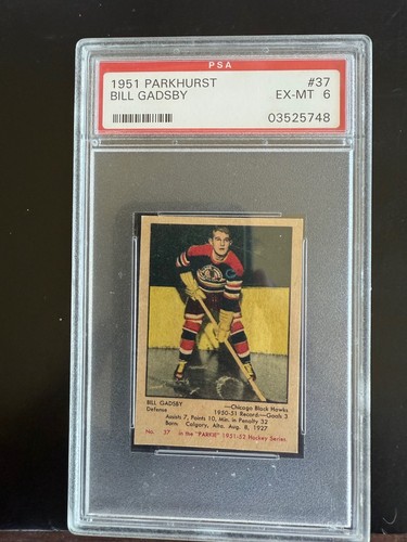 Bill Gadsby #37 1951 Parkhurst card