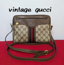 Gucci GG Supreme Sherry Line Shoulder Bag Crossbody Vintage Beige PVC From Japan