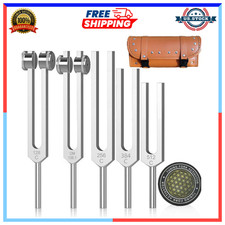 Chakra Sound Therapy Tuning Fork Set with Hockey Puck Activator 128Hz-512Hz