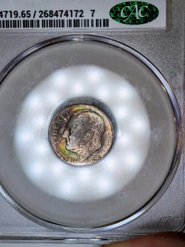 1953-S CAC MS65 Roosevelt Dime - Green Toning