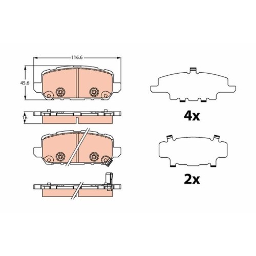 Kit plaquettes de frein TRW GDB2279 pour entretien courant Honda