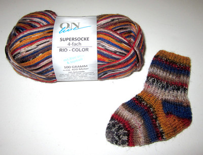100g ball of ON LINE SUPERSOCKE RIO COLOR sock knitting yarn w ALOE VERA #1660
