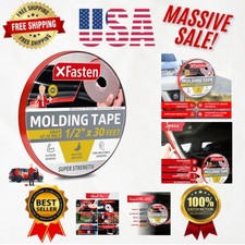 Weatherproof 30-Foot Automotive Molding Tape - Ideal for Emblems and Trim