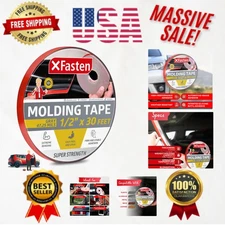 Weatherproof 30-Foot Automotive Molding Tape - Ideal for Emblems and Trim