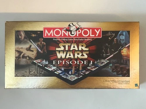 Vintage Monopoly Star Wars Episode I Collector's Edition Complete 1999 3D Board