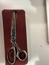 Vintage Gingher Pinking Shears Metal Box Chrome Scissors/Right Hand Italy BIN6