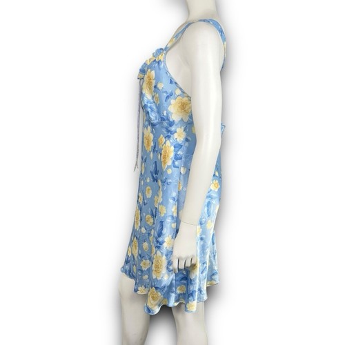Expressions by California Dynasty 90s Vintage Floral Satin Mini Slip Dress Sz M - Picture 6 of 12