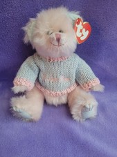 TY 2001 Knit Sweater Says I LOVE MOM Attic Treasures Bear Mothers Day Gift Plush